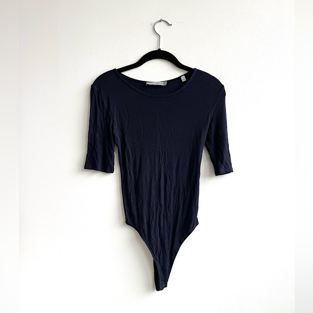 VINCE Navy Bodysuit